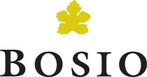 Logo mit gelbem Weinblatt und Schrift BOSIO