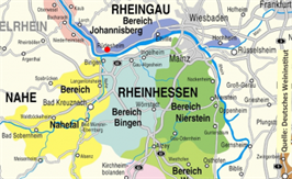 Karte von Rheingau, Nahe, Rheinhessen