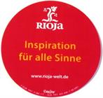 Roter runder Dropstop mit Schrift Inspiration für alle Sinne