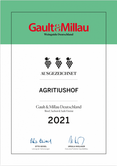 Auszeichnung von Gault&Milau für das Weingut Agritiushof